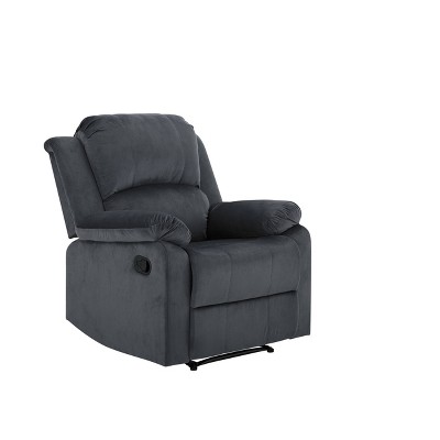 Dorian Slate Grey Microfiber Recliner with Wood Frame