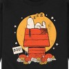 Men's - Peanuts - Snoopy Halloween Dog House Nap with Pumpkins Graphic Fleece Sweatshirt - 2 of 4