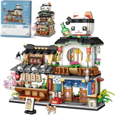 SEVOBAL Building Sets 2969 PCS Japanese Street View Block Kit 4 Models Architecture Toy for Kids Adults, Multicolor, 12.6"*7.87"*7.09"