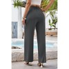 Women's Wide Leg Pants High Waist Work Business Office Trousers Casual Suit Pants Back Elastic with Pockets - 4 of 4