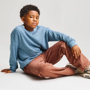 Boys' Long Sleeve Relaxed Fit Waffle T-Shirt - Cat & Jack™ Blue M