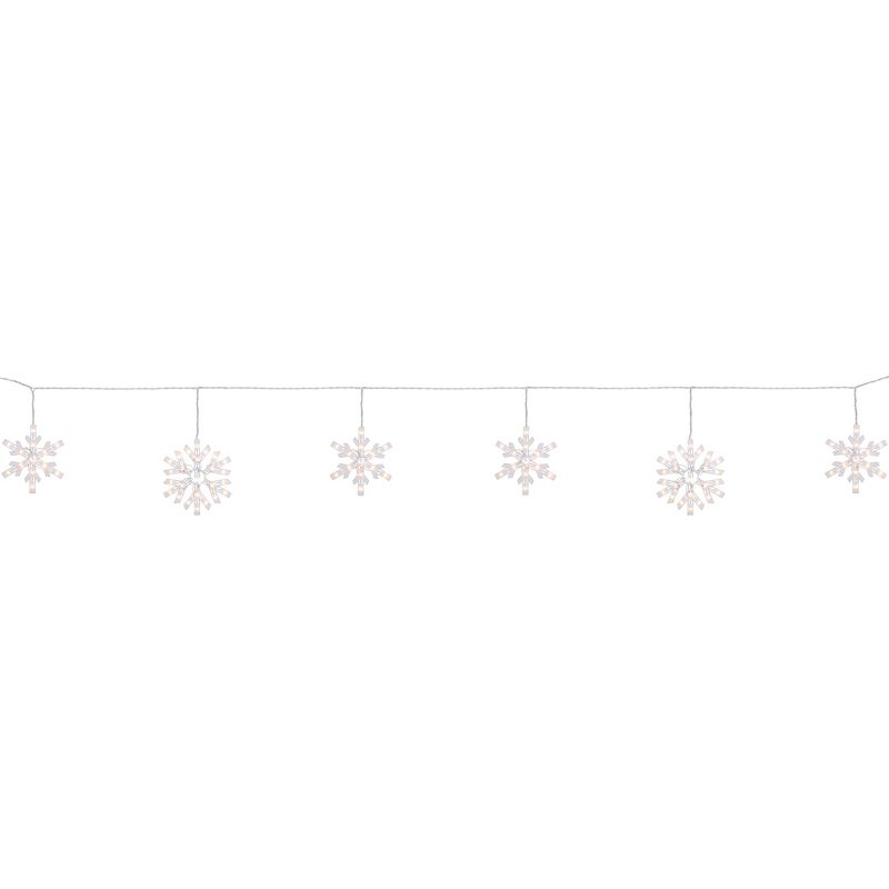 Northlight 150 Count White Snowflake Icicle Christmas Lights, 8.5 ft White Wire, 4 of 6