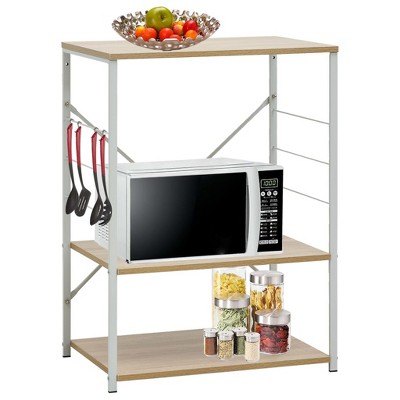 VidaXL Microwave Cabinet White and Oak 23.6"x15.6"x31.3" Engineered Wood