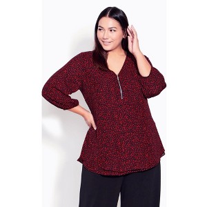Avenue Women's Plus Size Meila Zip Top - 1 of 4