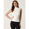 INSPIRE CHIC Women's Mock Neck Sleeveless Keyhole Back Ribbed Knit Blouses 2 Packs - 4 of 4
