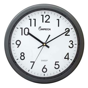 Impecca 12 Inch Quiet Movement Wall Clock - Grey