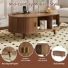 ALEXOUN 42.5 IN Mid-Century Modern Farmhouse Coffee Table with Golden Accents & Sliding Tambour Doors -Oval Cocktail Table for Living Room,Home - 4 of 4