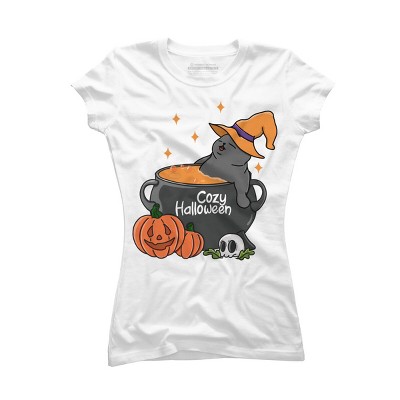 Junior's Design By Humans Cozy Halloween By kimprut T-Shirt