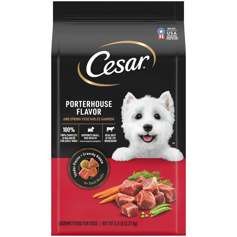 Cesar Small Breed Porterhouse Adult Dry Dog Food with Beef &#38; Steak Flavor - 5lbs, 1 of 14