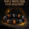 Black Obsidian Hematite Triple Protection Bracelets Set - Tiger Eye Beaded Natural Stone Bracelet - 3 of 4