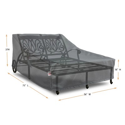 Dark Grey Heavy-Duty Polyester Outdoor Chaise Lounge Cover, 73x18 inches
