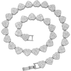 14K Gold Plated Tennis Necklace - 3mm Butterfly Rhinestone Choker for Women - 1 of 4