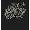 "Grow" Inspirational Vintage Botanicals  Adult Crew Neck Short Sleeve Tee - 2 of 2