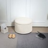 ChicFurnit Ottomans and Benches Storage Ottoman Round Footstool Foot Rest Round Footstool for Living Room, White, 24.8"*6.69"*24.8" - 2 of 4
