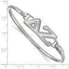 Black Bow Jewelry Sterling Silver Delta Zeta Greek Life Bangle Bracelet 7 Inch - 2 of 3