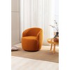 Teddy Fabric Swivel Accent Armchair Barrel Chair With Black Powder Coating Metal Ring,Caramel - 3 of 4