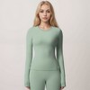 Anna-Kaci Active Women's Active Top with Crew Neckline Seamless Fitted Silhouette and Thumbhole Cuffs - 2 of 4