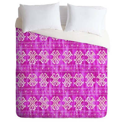 King Schatzi Brown Justina Mark Duvet Set Bright Pink - Deny Designs