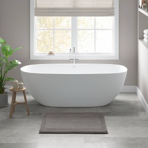 1 PCS 20x30in 100% Cotton Tufted 3000 GSM Reversible Bath Rug Charcoal - 1 of 1