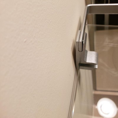 19.75 Floating Glass Bathroom Wall Shelf Chrome - Danya B. : Target