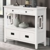 36 Inch Farmhouse Console Table, Farmhouse Entry Table with 4 Drawers, Solid Wood Sofa Table with Shelves - 3 of 4