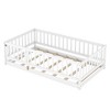 TUYOHW Twin Size Toddler Floor Bed with Slats for Kids,Modern Metal Montessori Bed with Fence and Door for Bedroom - 4 of 4