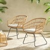 PE Rattan Outdoor Dining Chairs – Set of 2, Tub Design with Water-Resistant Cushions-Coolbibila - 2 of 4
