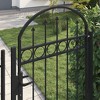 Fence Gate with Arched Top and 2 Posts 41.3"x80.3" Black vidaXL - 4 of 4