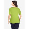 Jessica London Women's Plus Size Stretch Cotton Square Neck Tee - 3 of 4