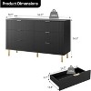 Fluted 6-Drawer Dresser 29.5" Wide - Modern Wood Chest,Gold Handles, Vertical Storage Cabinet for Bedroom to Entryway - 2 of 4