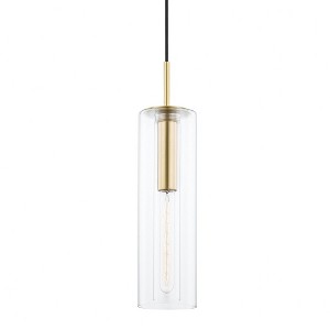 Mitzi Belinda 1 - Light Pendant in  Aged Brass Clear Shade - 1 of 1
