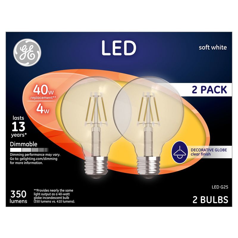 GE 2pk 40W LED Light Bulbs White, 3 of 4