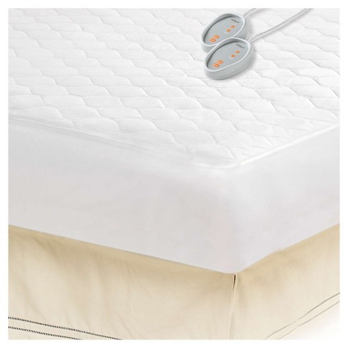 Cotton Blend Heated Mattress Pad (Twin XL) White : Target