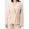 Slickblue Women's Semi Formal Blazer and Wide Leg Pants Set, Loose Fit Stretch Woven, Taupe, Size S - 4 of 4
