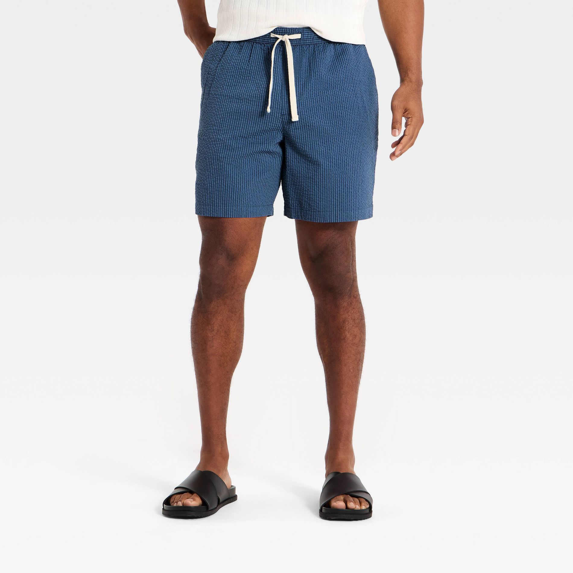 Men's 7" Seersucker Pull-On Shorts - Goodfellow & Co™