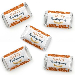 Big Dot of Happiness Happy Thanksgiving - Mini Candy Bar Wrapper Stickers - Fall Harvest Party Small Favors - 40 Count - 1 of 4