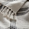 Americanflat 100% Cotton Throw Blanket for Couch - 50x60 -  Rustic Cream Throw Blanket for Bed, Sofa or Chair [Beige Black Plaid] - 4 of 4