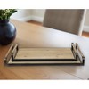 HomeRoots Set of Two Brown Wood Indoor Outdoor Serving Tray With Handles - 2 of 4