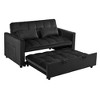 57'' Velvet 3-in-1 Pull Out Reclining Sofa Bed with Pillows, Solid Wood Frame, and Built-In Storage - 4 of 4
