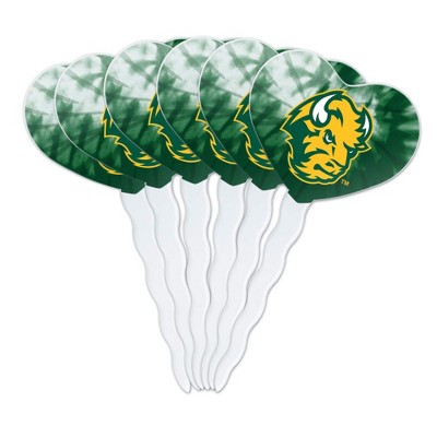 North Dakota State Tie Dye Heart Love Cupcake Picks Toppers Decoration Set of 6