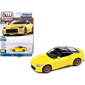 2023 Nissan Z Ikazuchi Yellow with Super Black Top "Import Legends" Limited Edition 1/64 Diecast Model Car by Auto World - 1 of 3
