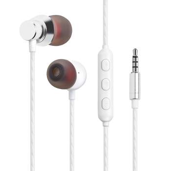 ionX Wired Earbuds, Wired Headphones with Microphone, In Ear 3.5mm Corded Earphones with In Line Volume Controller, White