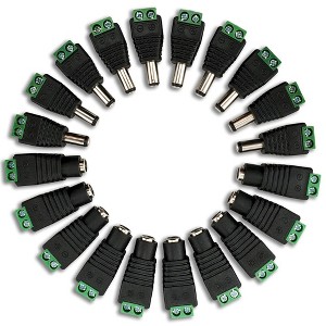 Pack of 10 Male/Female 12V DC Power Connectors 5.5mm Jack Adapter by SatelliteSale - 1 of 4