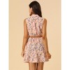 INSPIRE CHIC Women's Floral Sleeveless Half Placket Mini Belted Summer Dress - 4 of 4