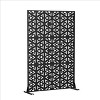 V-Shaped Triangle Design Black Galvanized Steel Screen, Dimensions: 183cm x 120cm x 4cm - 2 of 3