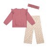 Nicole Miller Baby Girls 3 Piece Fleece & Pants Set - image 2 of 4