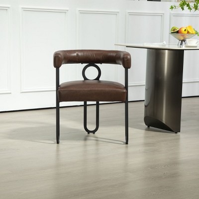 1PC Dining Chair for Sale, Modern Fabric Upholstered Barrel Dining Room Chair Side Chair with Three Legs,Kitchen Island Chair-Cuddlewood