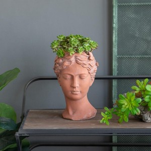 NAYSAYE Planter Visage Head Bust Planter Inspired Design for Indoor Outdoor Garden, Brown, 7.3"*6.9"*10.6" - 1 of 4