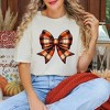 Simply Sage Market Women's Coquette Fall Plaid Short Sleeve Garment Dyed Tee - 2 of 4