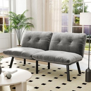 NicBex Convertible Folding Accent Tufted Loveseat Sofa with Adjustable Backrest,Armless Recliner Chair Futon Sofa for Living Room,Bedroom - 1 of 4